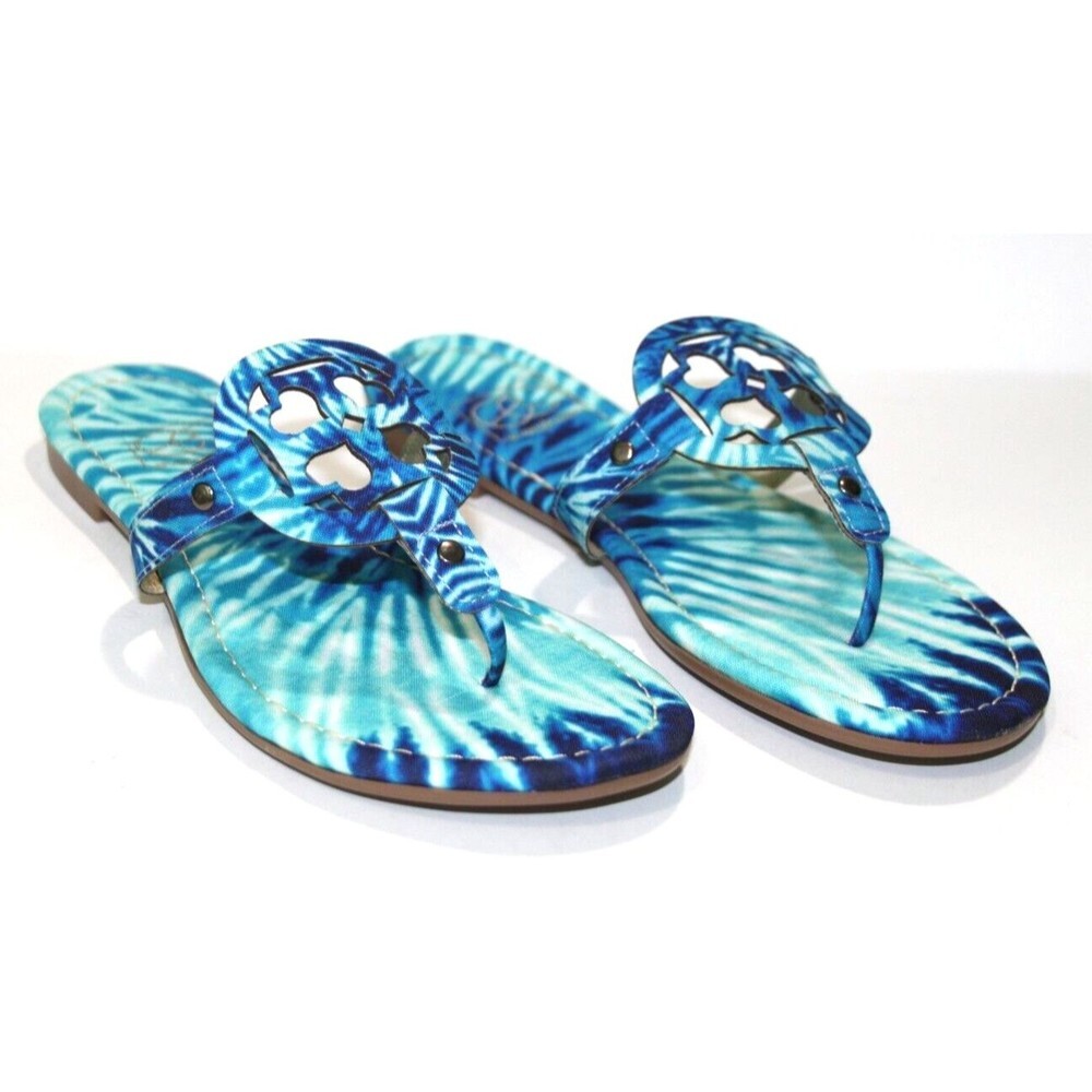Everglades Lulu 2 Tie Dye Blue Moon Flat Slip On Sandals Women's Size 9